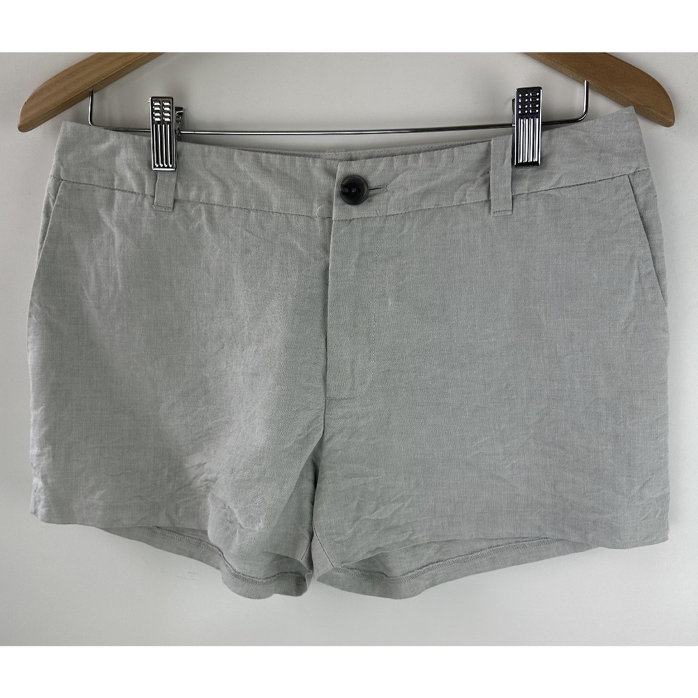 James Perse Linen Cotton Blend Short Shorts 2.5" - 3" Inseam Size 27 Button Zip - Picture 11 of 13